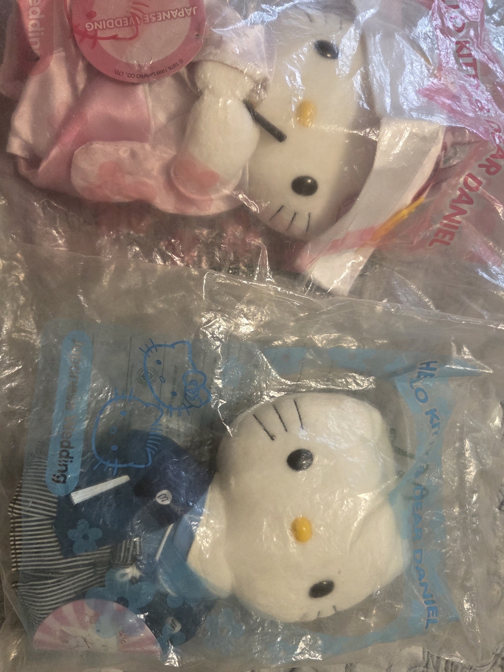 Hello Kitty Plush Bag Charm in Pink and Blue